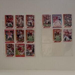 Lot of 14 Kansas City NFL Football Cards (sheets not included) pre-owned